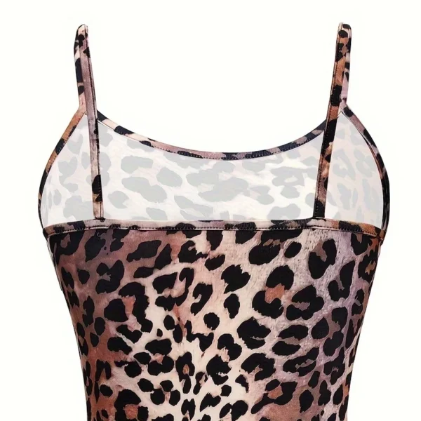 Fashion Leopard Print Slips Backless Sexy Bodycon Maxi Dress Summer Women Sleep Casual Clothes Dress Beach Party Vacation Club - Image 6
