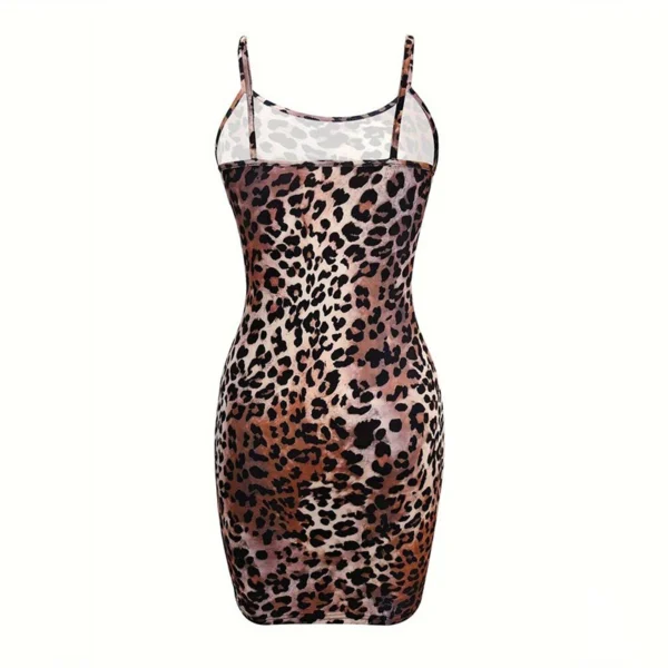 Fashion Leopard Print Slips Backless Sexy Bodycon Maxi Dress Summer Women Sleep Casual Clothes Dress Beach Party Vacation Club - Image 5