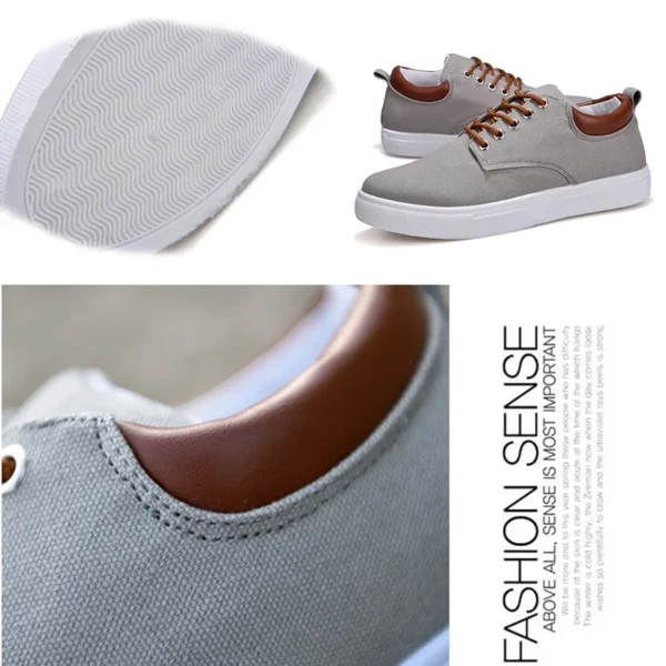 Brand Breathable Male Canvas Sneakers for Men Big Size 46 47 48 Cozy Man Walk Flat Trainers White Black Gray Blue Red Sneakers - Image 2