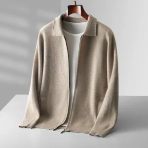 6-color autumn and winter new 2023 men's 100% cashmere cardigan sweater casual knitted lapel men's business sweater Solid color