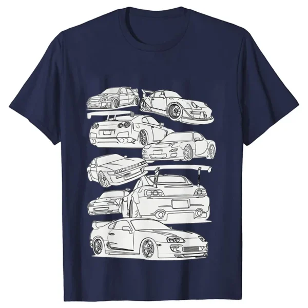 Fashion Auto Racing Streetwear Race Sport Cars Lover Men T-Shirts Casual Hip Hop Tshirt Novelty Design O Neck Short Sleeve Tees - Image 2