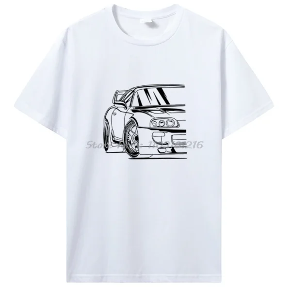 Oversized T-shirt Men Cotton T Shirt Race Car 2JZ JDM Tshirt Men's Clothing Oversized Unisex Tops Streetwear Tees - Image 4