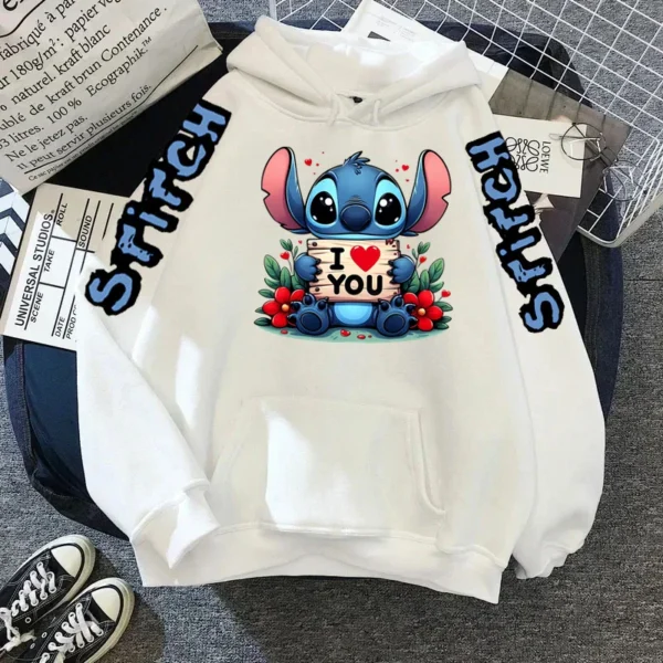 Lilo & Stitch Y2k Clothes Hoodie Woman Clothing Hoodies Stitch Disney Long Sleeve Sweatshirts Hooded Shirt Women's Sweat-shirt - Image 4