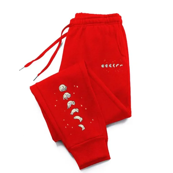 Playing Cats Cute Print Casual Versatile Women Pant Fashion Trendy Cartoon Trousers With Drawstring Pockets Sweatpants Female - Image 4