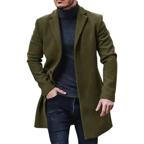 Men's Trench Coat 2024 New Windproof Woolen Coat European Station Trench Coat Multi-color and Multi Size Men's Jacket Clothing - Image 2