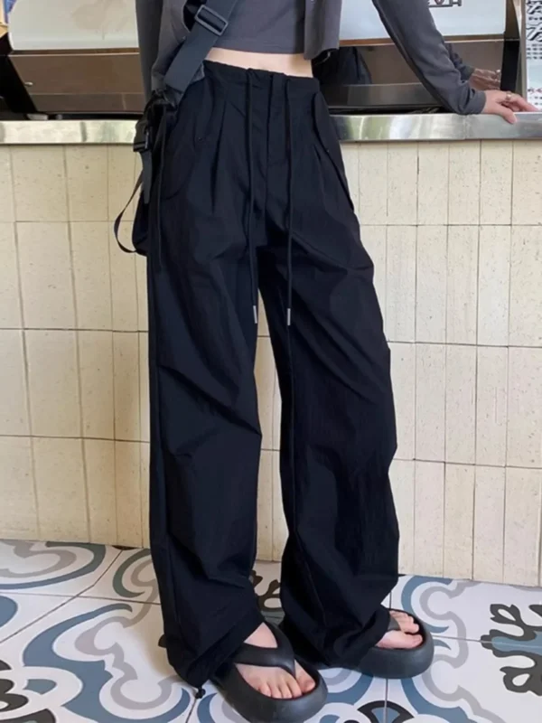 Girl Workwear Pants Overalls Women Autumn High Waist Parachute Pants Casual Wide Leg Pants Quick-Drng American Sweat pants Rush - Image 4