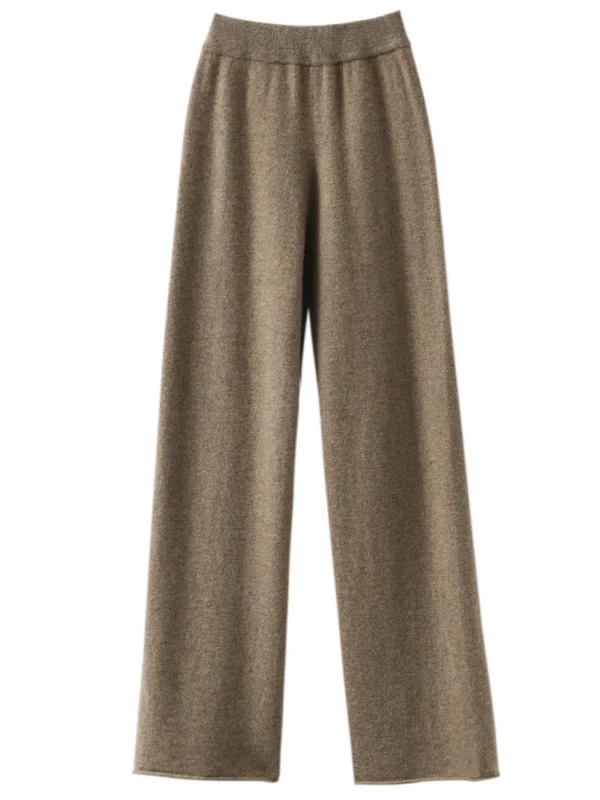 ADDONEE 100% Merino Wool Wide Leg Pants For Women Spring Autumn High Waist Elastic Casual Comfort Trousers Korean Popular Tops - Image 6