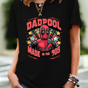 Cartoon Dead-pool Women Funny Graphic Black T Shirt Summer Girl Harajuku 90s Clothes Female Y2K Tops Tee Short Sleeve Clothing