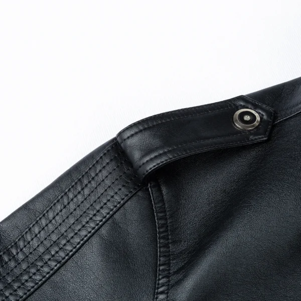 Zip Up Leather Jacket Men's Autumn Winter Vintage Motorcycle Jacket for Men Fashion Biker Leather Coats Male Outerwear Windbreak - Image 3