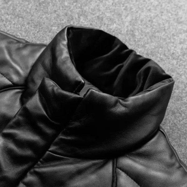 Sheepskin Jacket Top Layer Down Cotton Winter Warm Coat Stand Collar Real Leather Men's Slim And Thickened Clothing - Image 6