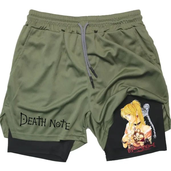 Anime 2 in 1 Performance Shorts Death Note Amane Misa Print Shorts Workout Quick Dry Summer Running GYM Sport Short Pants - Image 3