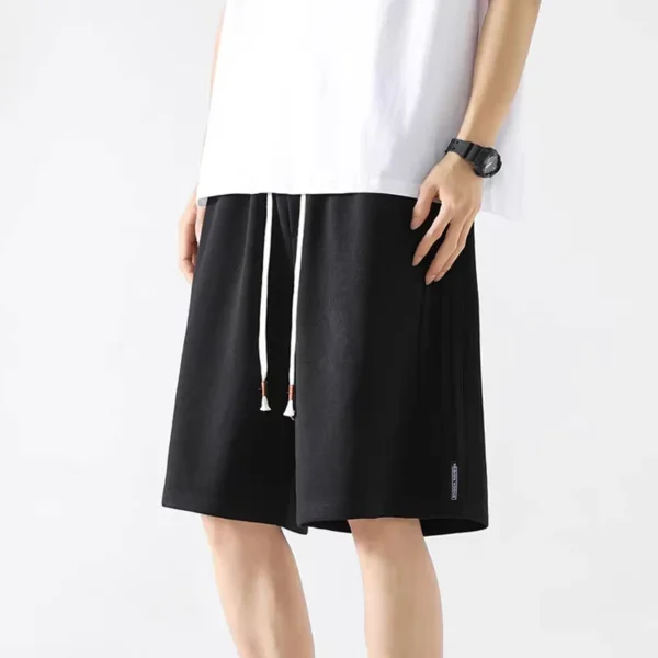Summer men's shorts, casual cropped shorts, fat and loose fit, plus size, trendy sports beach shorts - Image 2