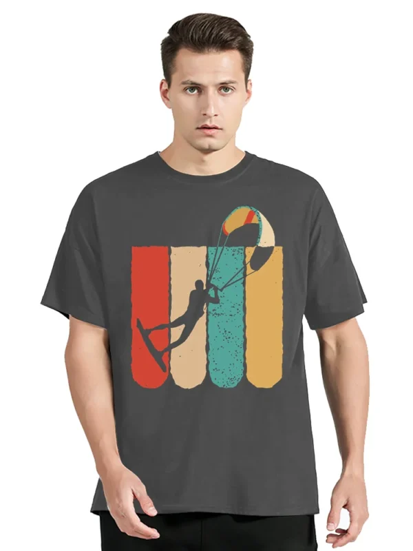 Kite Surfing T-shirt Vintage Retro Kite Surfer Tshirt Fashion Unisex Tops Cotton Tees New Summer Streetwear Casual T Shirt - Image 3