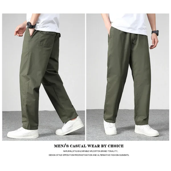 Mens casual Cargo Cotton Pants Men Pocket Loose Straight Pants 2023 Autumn New Male Brand Clothing Jogger Sports Work Trousers - Image 5