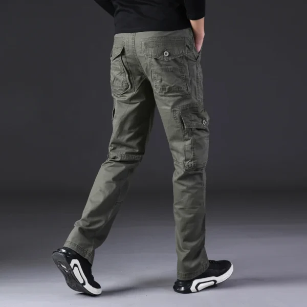 Mens Cargo Pants Men Overalls Green Gray Cotton Men Loose Multi-Pockets Straight fit Men's Casual Trousers Homme Full Length - Image 2