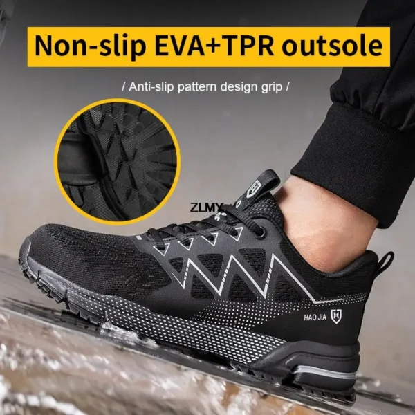 Anti-stab Safety Shoes Men Steel Toe Sneakers Puncture Proof Breathable Work Safety Boots Man Comfy Construction Work Shoes Male - Image 5