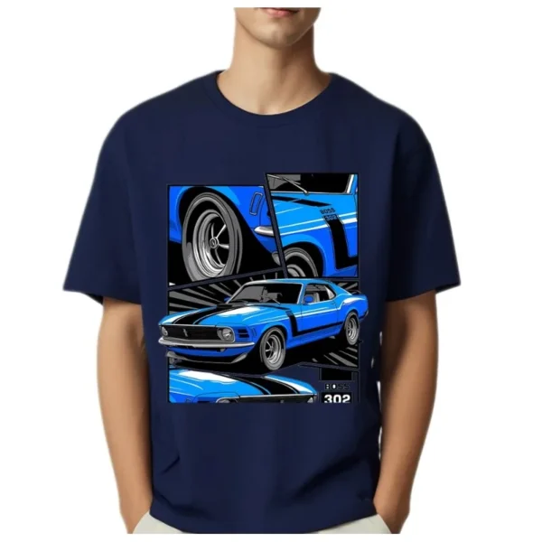 M-Mustang Drift Car Racing T Shirt Men New Kawaii Vintage Anime Print Funny Summer Casual Printed Short Sleeve Tshirts Male Tops - Image 4