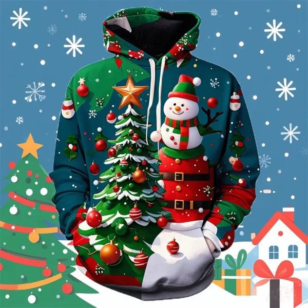 Autumn Fashion 3D Merry Christmas Printed Hoodies Snowmen Snowflakes Graphic Hooded Sweatshirts Christmas Ornament Mens Clothing - Image 5