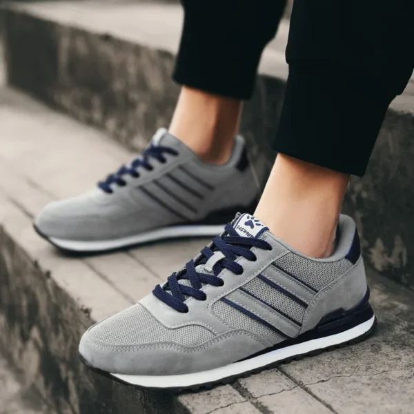 Men Chunky Sneakers Suede Men's Casual Shoes Stylish Trainers Jogging Shoes Non-slip Rubber Lace-up Male Sneakers Plus Size 45 - Image 3