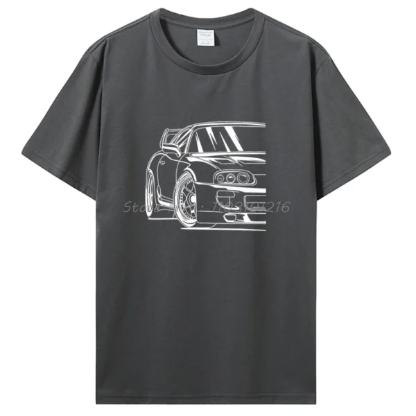 Oversized T-shirt Men Cotton T Shirt Race Car 2JZ JDM Tshirt Men's Clothing Oversized Unisex Tops Streetwear Tees - Image 2