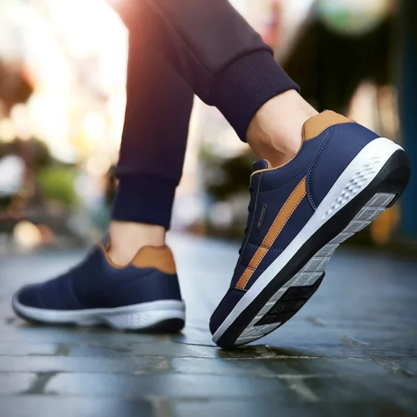 Leather Men Shoes Sneakers Trend Casual Shoe Italian Breathable Leisure Male Sneakers Non-slip Footwear Men Vulcanized Shoes - Image 6