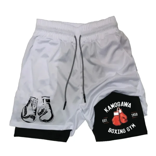 Anime Compression Shorts Summer Sportswear Men GYM 2 In 1 Training Workout Male Fitness Sport Shorts - Image 3