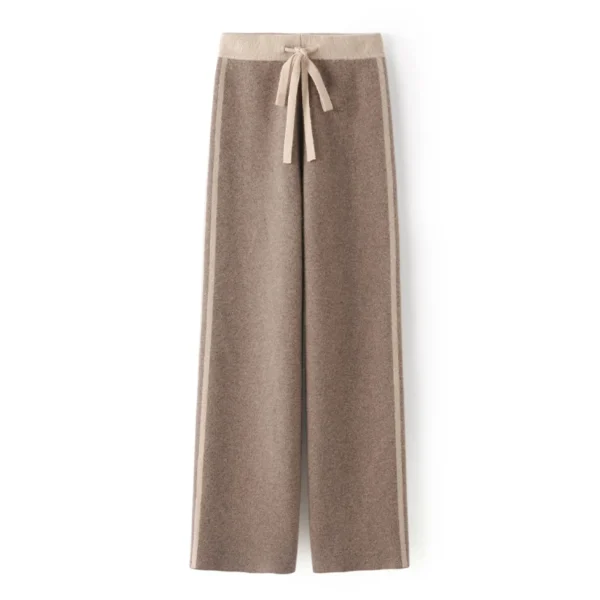 Cashmere straight leg pants children's new 2024 hot selling autumn and winter new wool women's wide leg pants high waist - Image 2