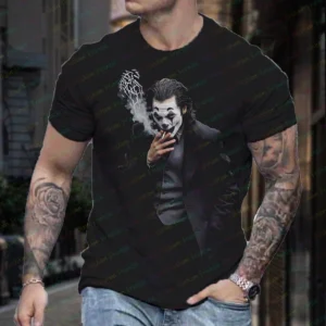 Joker 3D Print T-shirt For Men Summer Streetwear Fashion Round Neck Short Sleeve Oversized Women's Men's Casual Sports Clothing