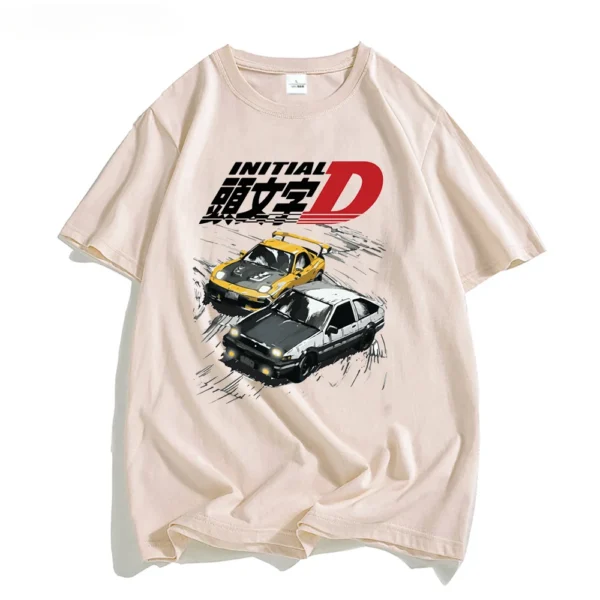 Men Summer Cool Short Sleeves Tshirt Casual Homme T Shirt AE86 Japan Anime Initial D T-shirt Racing Drift Car Graphic Cotton Tee - Image 3