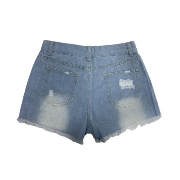 Fashion Flag Motifs Patch Denim Shorts Women Tassel Trouser Legs Three Quarter Pants Summer Female Casual Mini Jeans Streetwear - Image 4