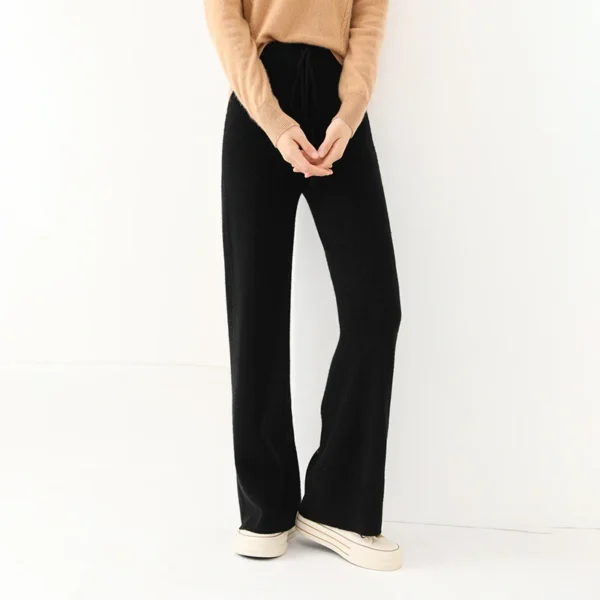 Wool Straight Leg Wide Leg Pants for Women 2024 Autumn/Winter New High Waist Warm Straight Leg Dragging Casual Pants - Image 4