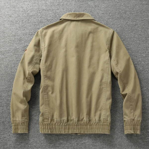 Men's business casual lapel coat vintage American fall and winter trend Slim cargo jacket blouse middle-aged men's clothing - Image 8
