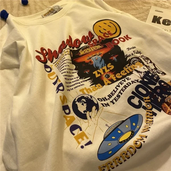 Women's T Shirt Short Sleeve Hip-hop Alien Print T-shirt Harajuku Streetwear Tops Girl Oversized Female T-shirt Y2k Tops Women - Image 6