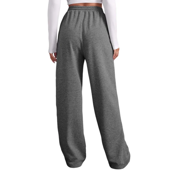 Women’s Wide Leg Pants Fleece Lined Sweatpants Travel Basic Bottom Workout High Waisted All-Match Fitness Joggers Straight Pants - Image 6