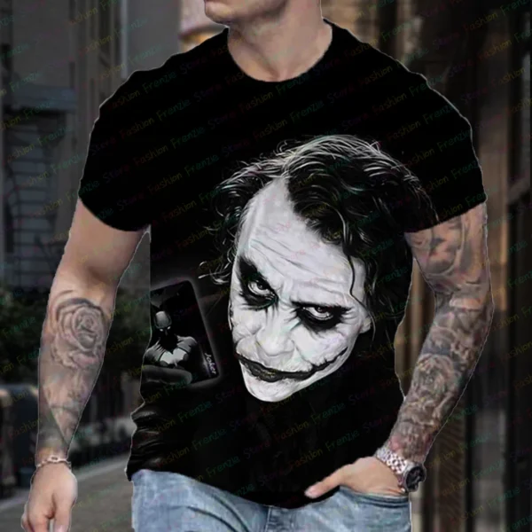 Joker 3D Print T-shirt For Men Summer Streetwear Fashion Round Neck Short Sleeve Oversized Women's Men's Casual Sports Clothing - Image 2
