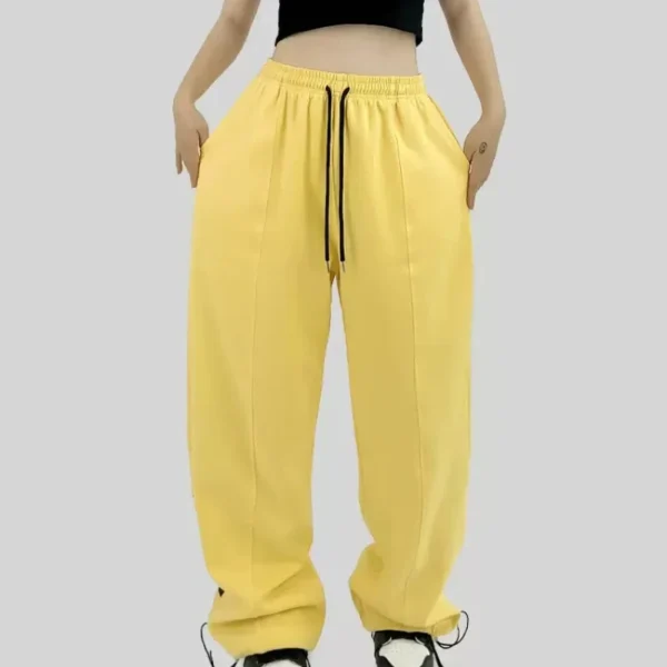 2024 New Spring and Autumn Korean Edition Fashion and Casual Wide Leg High Waist Printed Lace Up Letter Women's Trousers Pants - Image 2