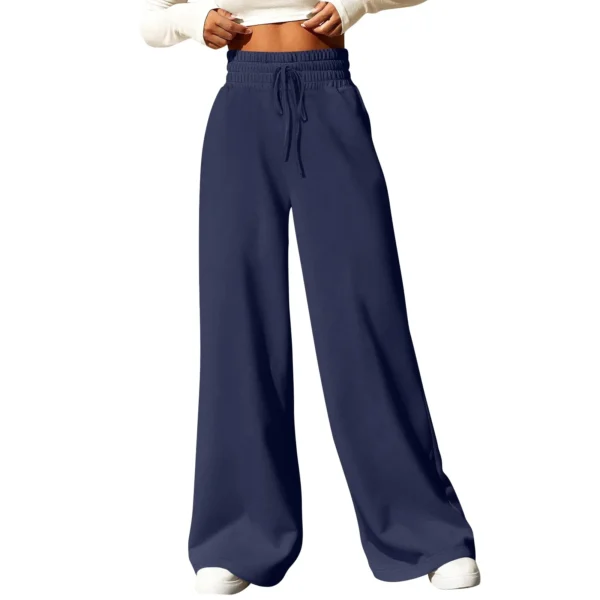 Womens Wide Leg Sweatpants Casual Loose Solid Color Pants Comfy Joggers Baggy Sweatpants Pockets Pants for Women Women’s Pants - Image 3
