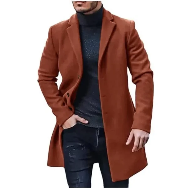 Men's Trench Coat 2024 New Windproof Woolen Coat European Station Trench Coat Multi-color and Multi Size Men's Jacket Clothing - Image 5