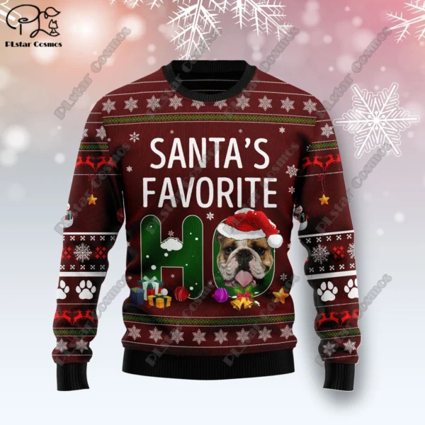 New 3D Printed Animal Custom Series Cute Christmas Pattern Ugly Sweater Street Casual Winter Sweatshirt S-21 - Image 3