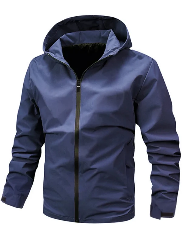 New Autumn hooded Jackets for Men Solid Color Casual Men's Thin Coats Clothing New in Outerwears ​Fashion Outdoor Jacket Men - Image 3