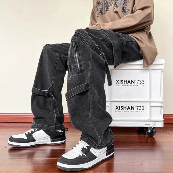 Cargo Pants Men's Jeans Fashion Street Hip Hop Baggy Pants Casual Multi Pocket Y2k High Waisted Trousers Boyfriend Jeans Women - Image 5
