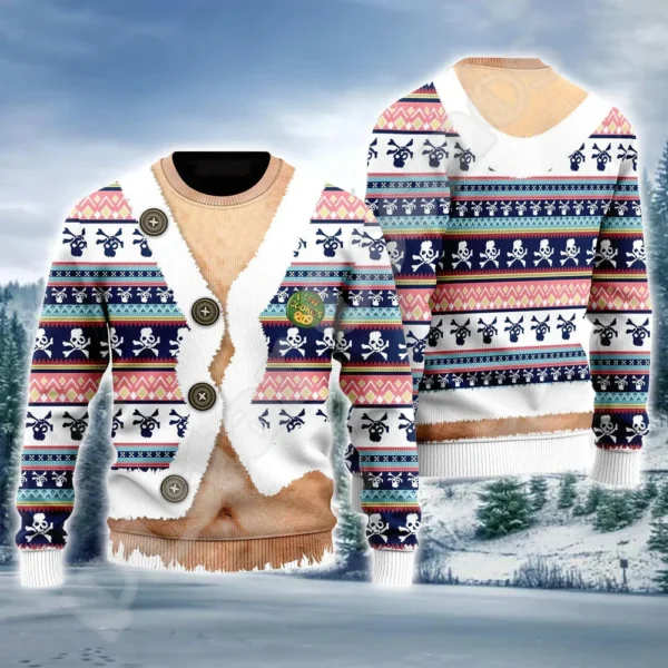 Christmas Knitted Sweater Graffiti Tattoo Retro Vintage Sweatshirts 3DPrint Unisex Pullover Harajuku Casual Funny Long Sleeve 18 - Image 2
