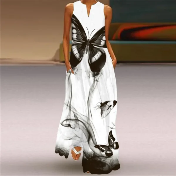 Summer Maxi Boho Dress Women's Elegant Robe Party Sleeveless Casual Sundress Vintage Y2k Vestidos Para Mujer S-5XL Maxi Elegant - Image 5