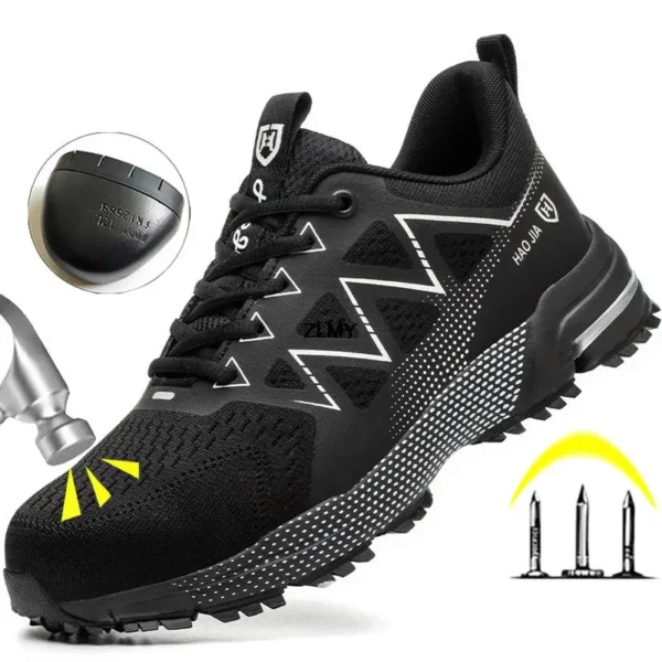 Anti-stab Safety Shoes Men Steel Toe Sneakers Puncture Proof Breathable Work Safety Boots Man Comfy Construction Work Shoes Male - Image 3
