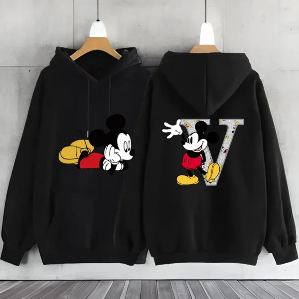 Cute Mickey Mouse A-Z 26 English Letter Hoodie Women's Sweatshirts Hoodies Long Sleeve Woman Clothing Hoodie Women's Sweat-shirt - Image 4