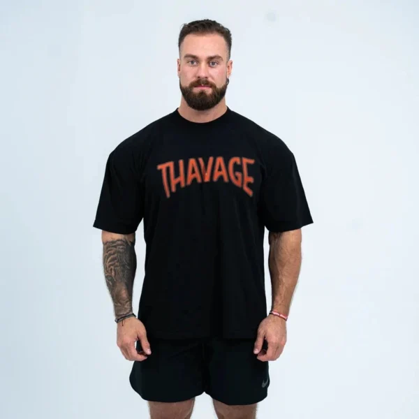 Fitness Thavage Shirt Men Running Sports Loose Oversized T-shirt Short Sleeve Cotton Summer Men's Bodybuilding Workout Top Men's - Image 6