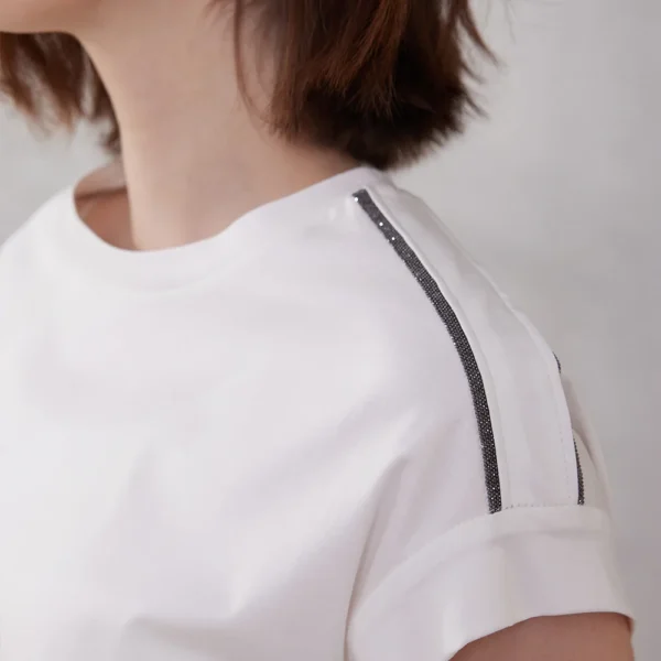 K2055W High quality Womens Clothing Long-staple cotton t shirts Ladies summer Tencel clothes - Image 4
