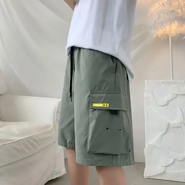 Streetwear Multi-Pocket Y2k Summer Cargo Shorts Mens Fashion Men's Shorts Loose Harajuku Baggy Straight Casual Short Pants - Image 3