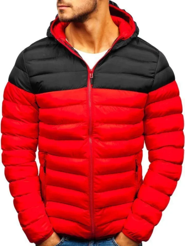 Winter Men Jacket Hoodies Coat Casual Parkas Male Two Color Patchwork Men's Winter Jackets - Image 6