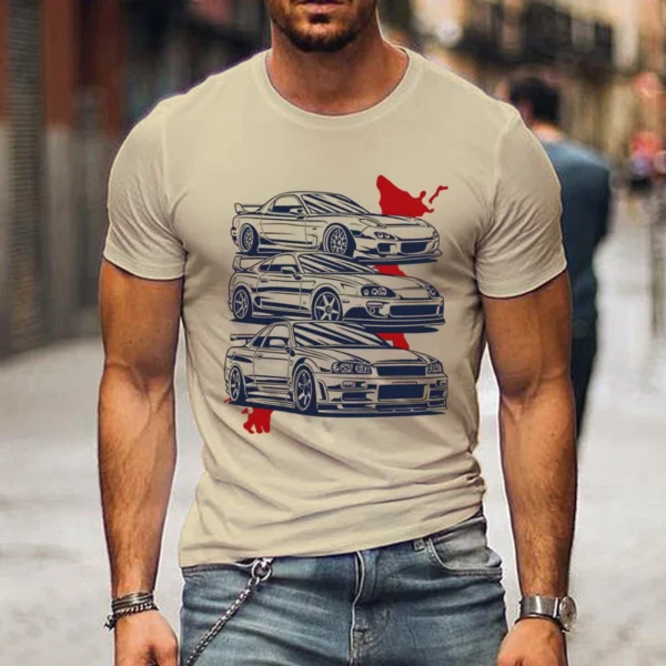 New T-Shirt for Men Car Racing Aesthetic Clothing Summer Tops Short Sleeve Mens T Shirts Oversized T Shirt Men UnisexTees Shirts - Image 6